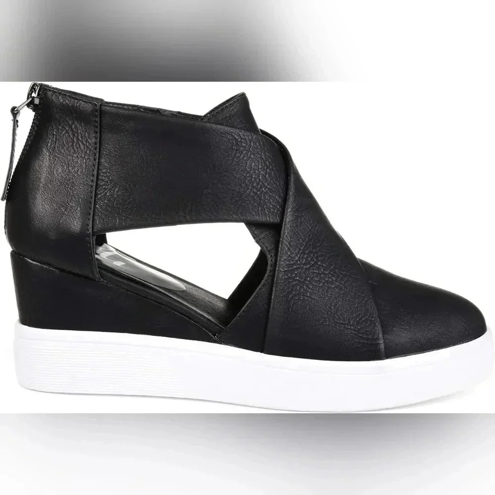 Black Wedge Sandals